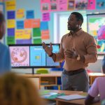 Teacher with tech tools